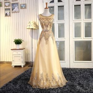 IGrace Karin Women Golden Long Sequins Pongee Eve